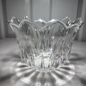 Gorham Lead Crystal Tulip Bowl Clear‎ Glass Elegant Flower Design